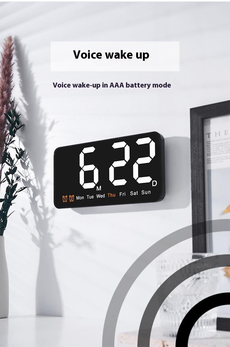 Multi-Function Large Screen Wall Clock with Temperature Display and Alarm