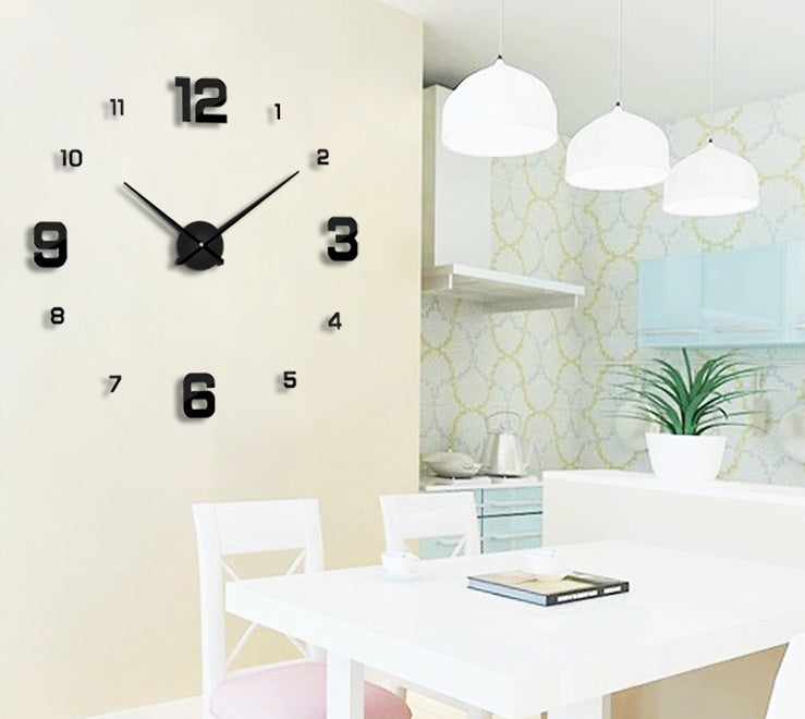 Artistic Rotating Wall Clock with Individually Placed Numbers - Modern Living Room Décor