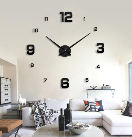 Artistic Rotating Wall Clock with Individually Placed Numbers - Modern Living Room Décor