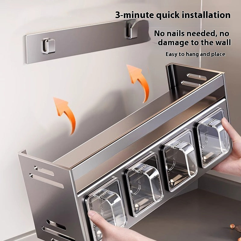 Wall-Mounted Multi-Functional Spice Rack (Punch-Free)