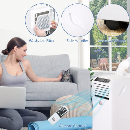 HOMCOM 8000 BTU Portable Air Conditioner – 3-in-1 Cooling with Remote & Timer