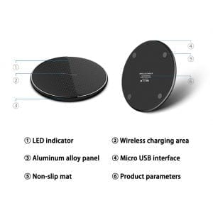 15W Fast Wireless Charging Pad – Slim Qi-Compatible Charger for iPhone & Android Devices