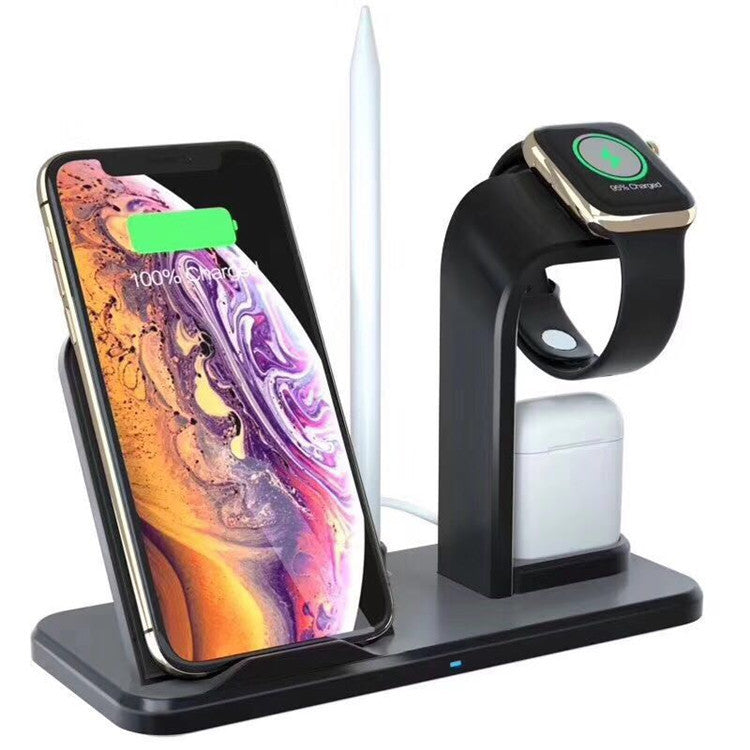 Wireless Charger Stand for Phone, Watch, and Earbuds, Fast Charging, USB & Type-C Input