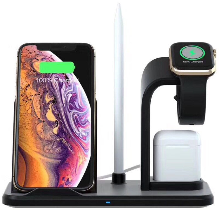 Wireless Charger Stand for Phone, Watch, and Earbuds, Fast Charging, USB & Type-C Input