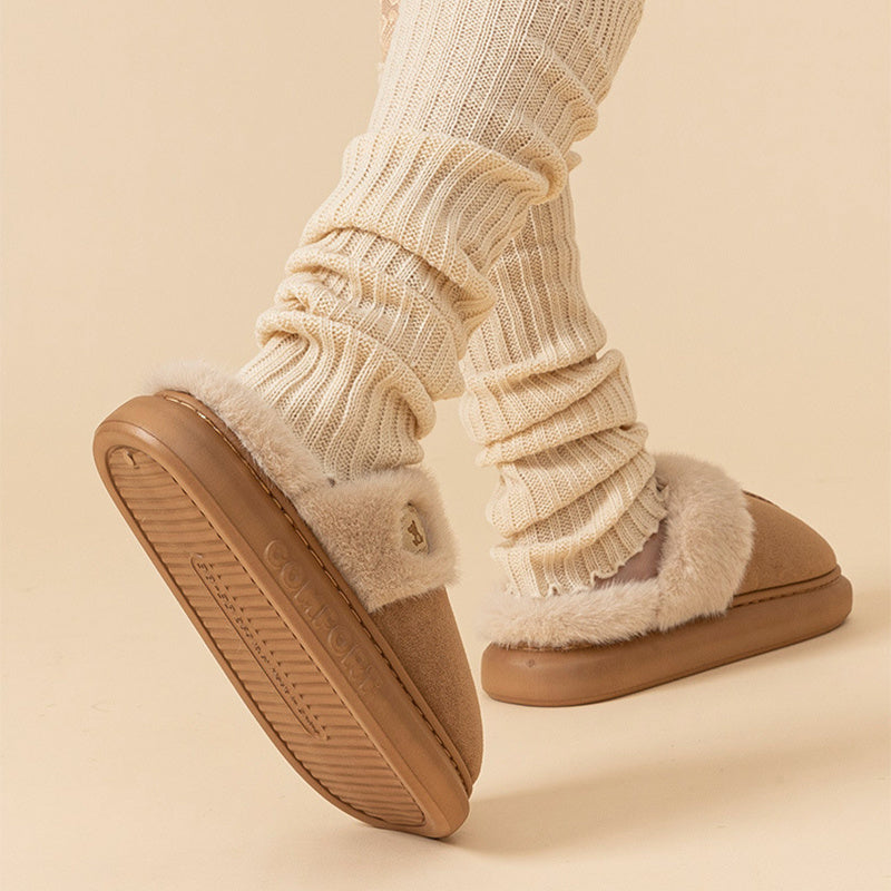 Women's Winter Plush Slippers - Warm, Fleece, Indoor, Thick-Soled