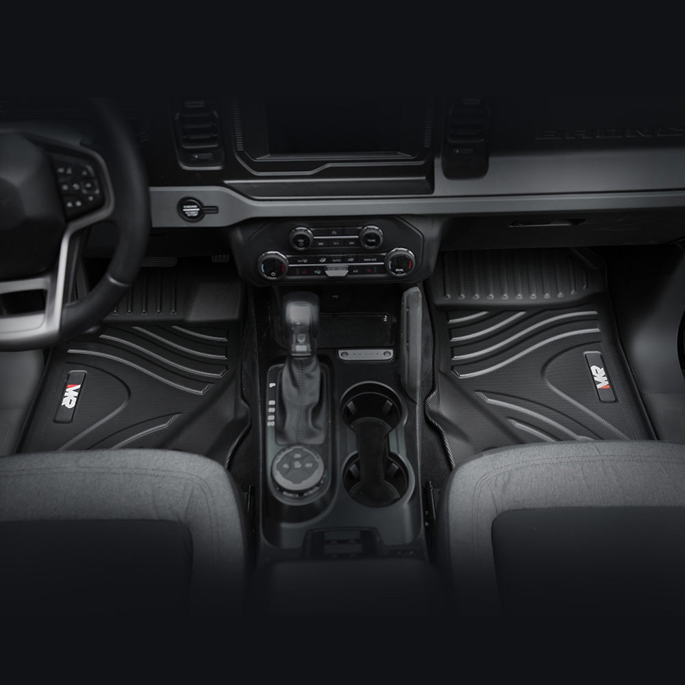 MKR 3D TPE All-Weather Floor Mats Full Set for 2021–2023 Ford Bronco – Interior Car Accessories