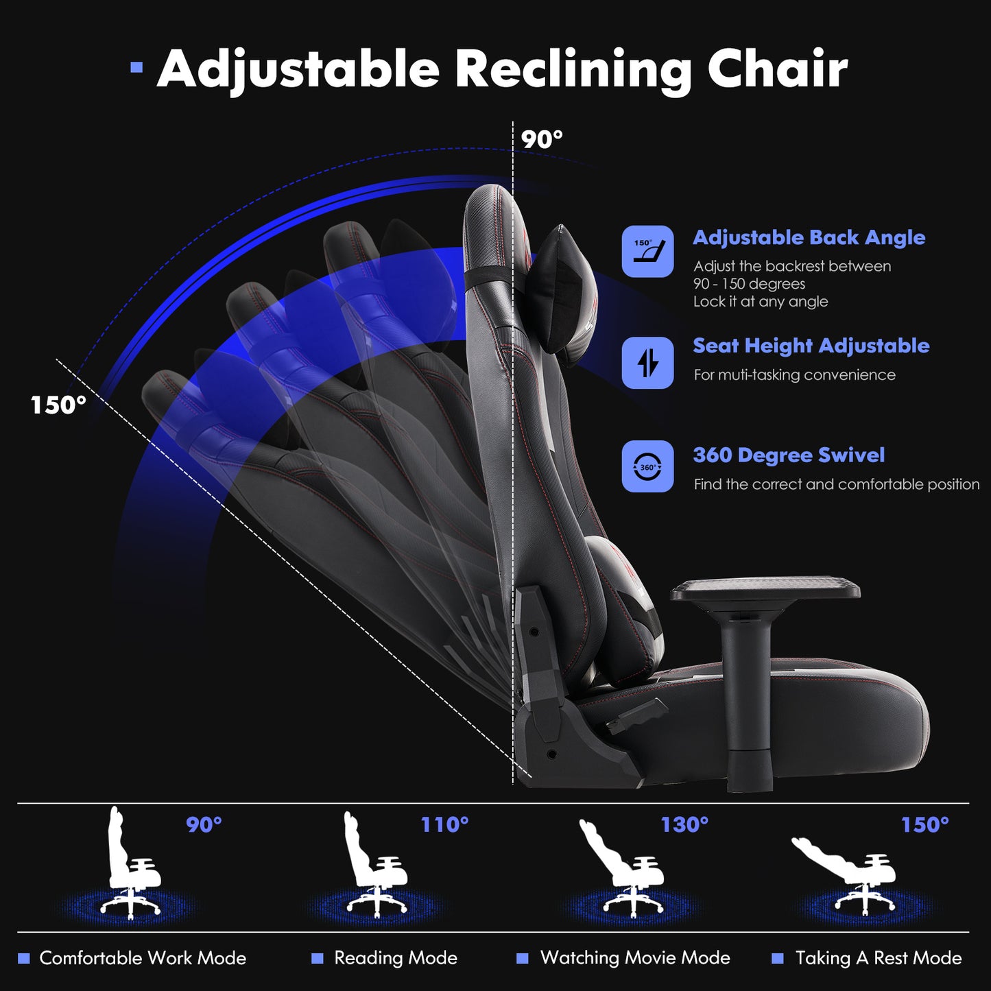 Colamy Ergonomic Gaming Chair – High-Back, Adjustable & Comfortable