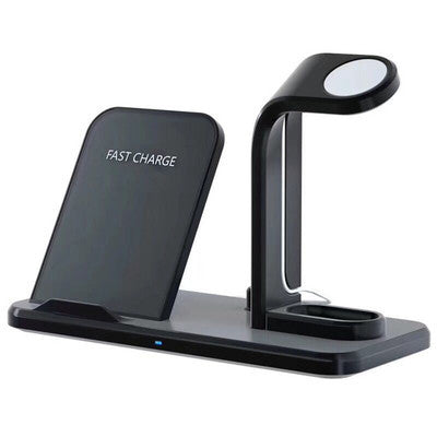 Wireless Charger Stand for Phone, Watch, and Earbuds, Fast Charging, USB & Type-C Input