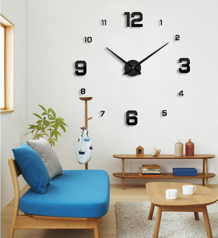 Artistic Rotating Wall Clock with Individually Placed Numbers - Modern Living Room Décor