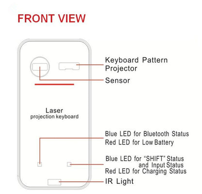 LEING FST Bluetooth Virtual Laser Keyboard with Mouse Function for Laptop, Tablet & Phone