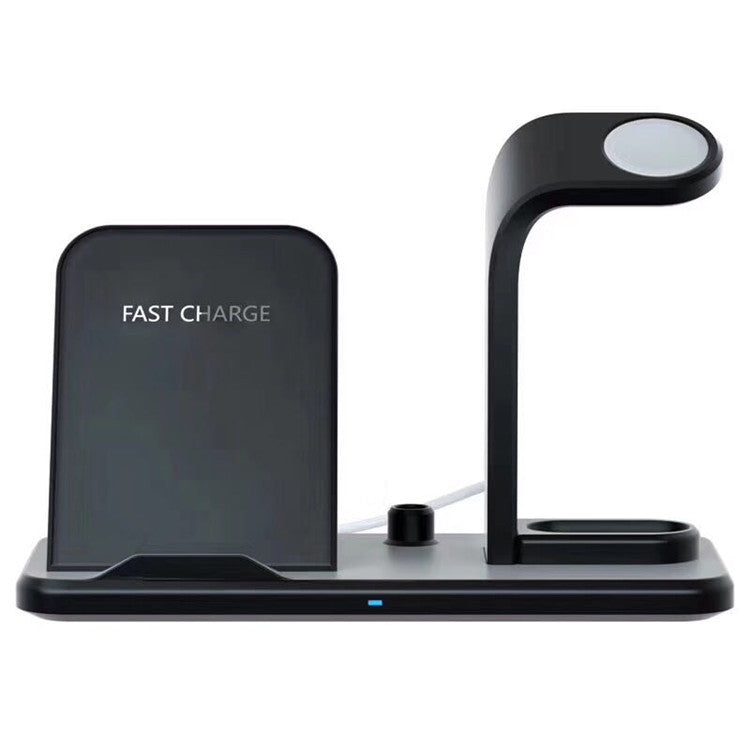 Wireless Charger Stand for Phone, Watch, and Earbuds, Fast Charging, USB & Type-C Input