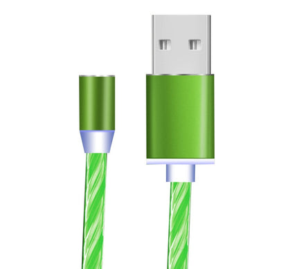 3-in-1 Flowing Light Magnetic Charging Cable for iPhone, Android, and Type-C Devices