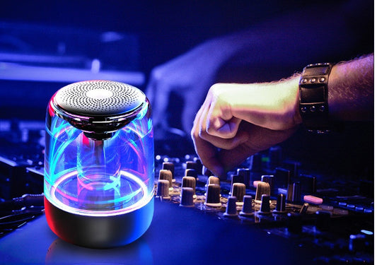 Portable Bluetooth Speaker – Wireless Column Design with Powerful Bass, Radio, and Dynamic LED Color Lights