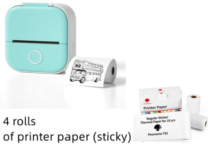 Phomemo T02 | Portable Mini Thermal Printer | Label, Photo, & Question Printing | Bluetooth-Compatible