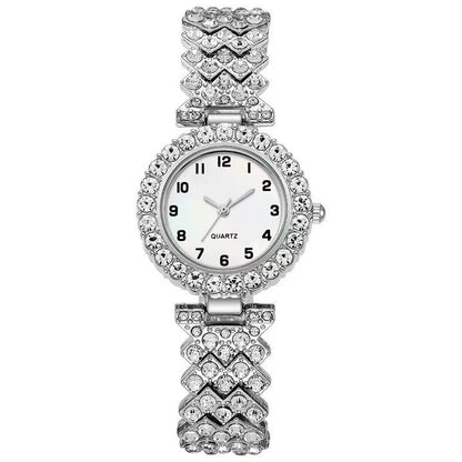 Luxury Women's Silver Watch & Bracelet Jewelry Set – Elegant Gift