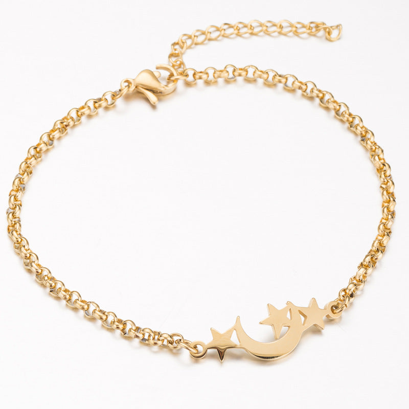 Gold Charm Bracelet for Women – Stainless Steel Jewelry | Origami Elephant, Heart & Friendship Charms