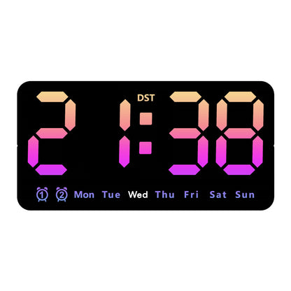 Multi-Function Large Screen Wall Clock with Temperature Display and Alarm