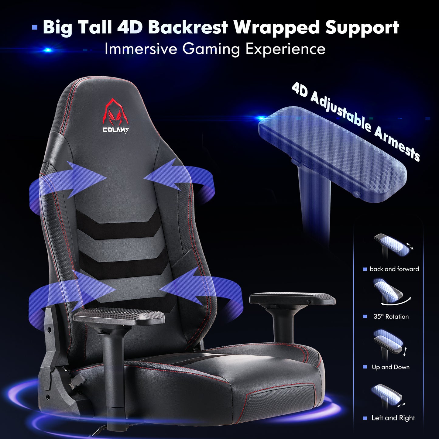 Colamy Ergonomic Gaming Chair – High-Back, Adjustable & Comfortable