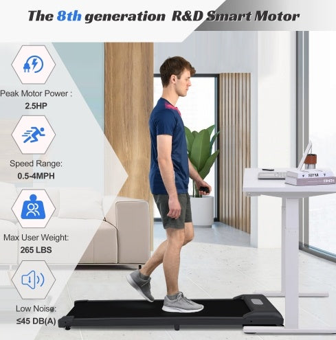 2-in-1 Under Desk Electric Treadmill – 2.5HP with Remote & Display for Home, Gym, or Office