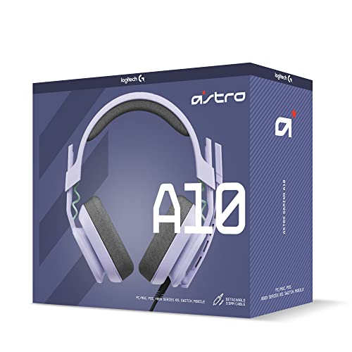 Logitech G Astro A10 Gen 2 Cross-Platform Wired Gaming Headset for PlayStation 5/4, Xbox S|X, Nintendo Switch, PC: 3.5mm Headphone Jack, 32mm Drivers, Flip-to-Mute Mic, Over-Ear - Grey