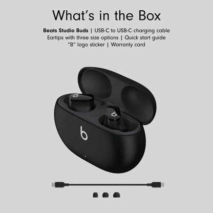 Beats Studio Buds - True Wireless Noise Cancelling Earbuds - Compatible with Apple & Android, Built-in Microphone, IPX4 Rating, Sweat Resistant Earphones, Class 1 Bluetooth Headphones - Black