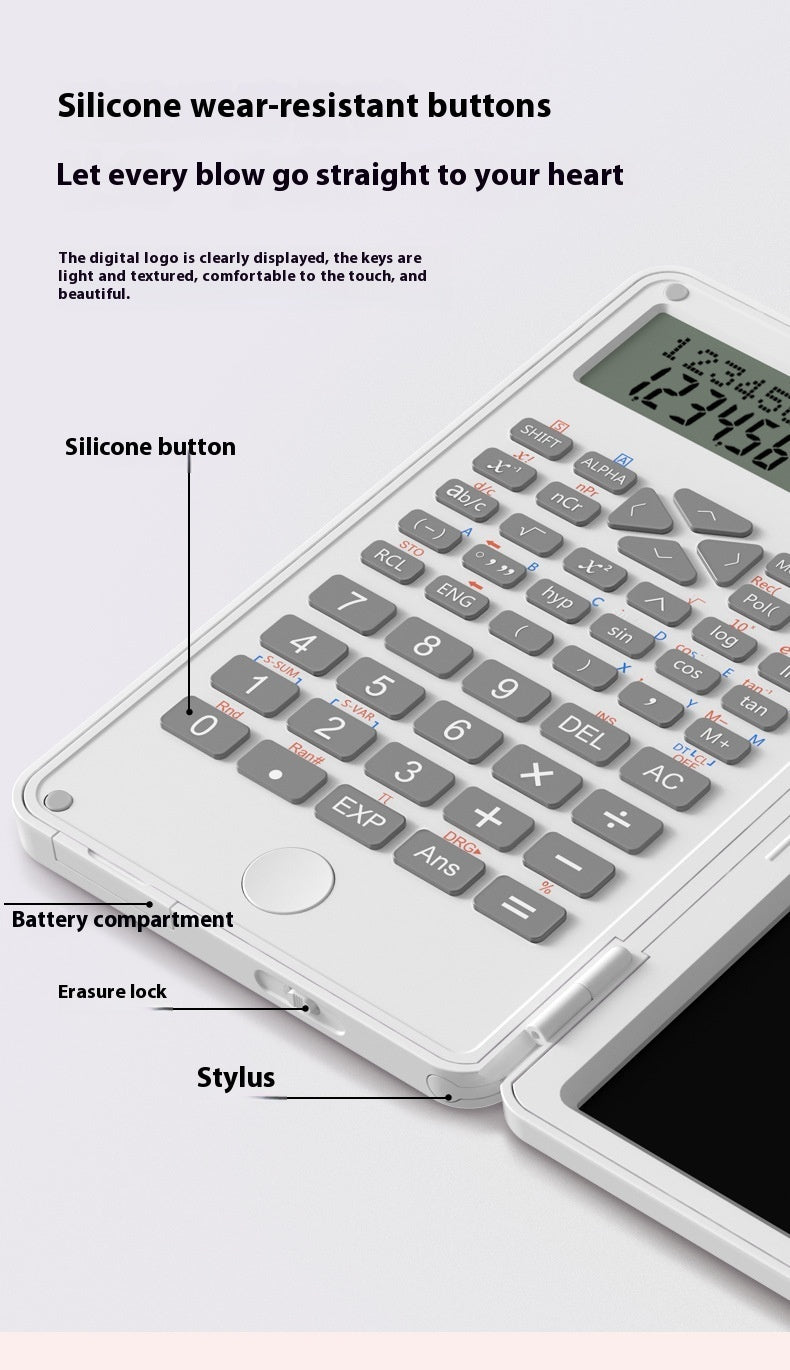 Nueva calculadora científica, calculadora de contabilidad, minitableta portátil especial, máquina de computación, tablero de escritura a mano, examen para estudiantes