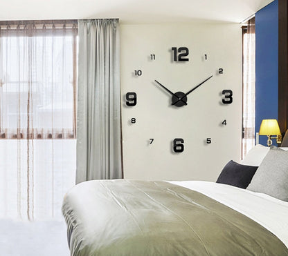 Artistic Rotating Wall Clock with Individually Placed Numbers - Modern Living Room Décor