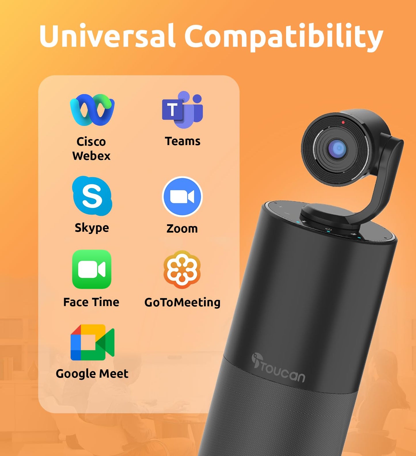 TOUCAN 1080P Webcam with Microphone, Noise-Canceling Mic, 90°FOV Computer Camera, Privacy Cover, Plug and Play USB Webcam for PC, Skype, Zoom, FaceTime, Laptop/MacBook/Tablet