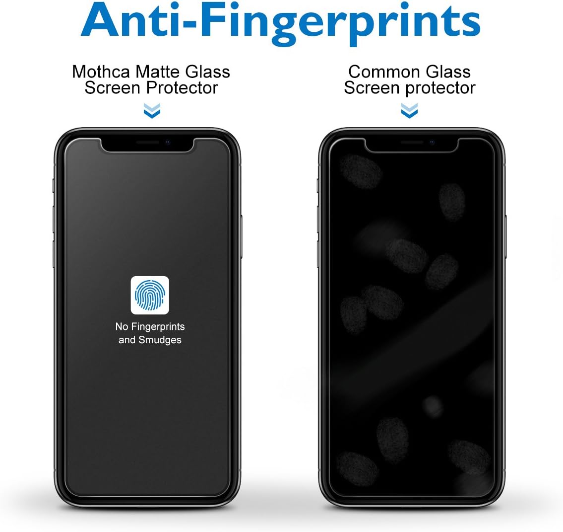 Mothca 2 Pack Matte Glass Screen Protector for iPhone Xs Max/iPhone 11 Pro Max Anti-Glare & Anti-Fingerprint Tempered Glass Clear Film Case Friendly 3D Touch Easy Install Bubble Free - Smooth as Silk
