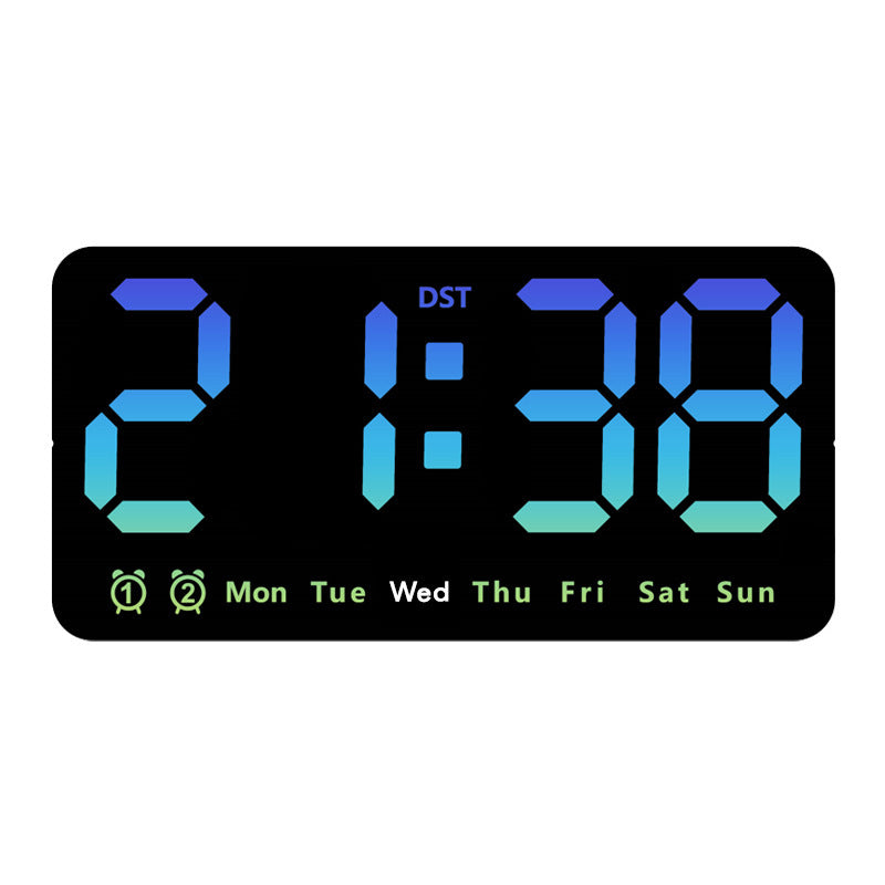 Multi-Function Large Screen Wall Clock with Temperature Display and Alarm