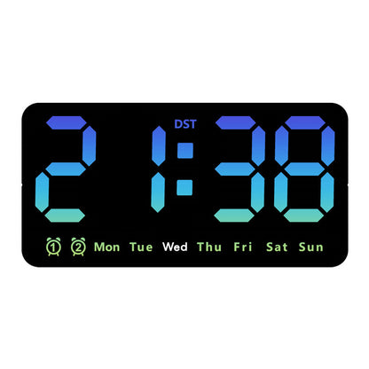 Multi-Function Large Screen Wall Clock with Temperature Display and Alarm