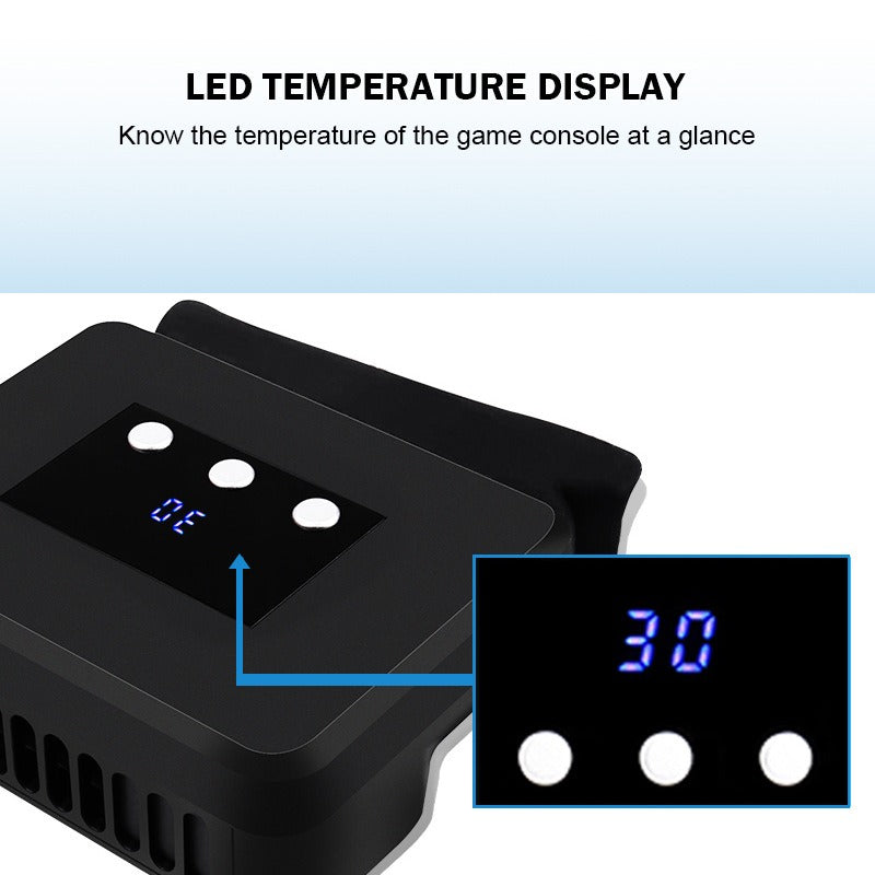 Cooling Base for Nintendo Switch Console with Temperature Display and Built-in Cooling Fan