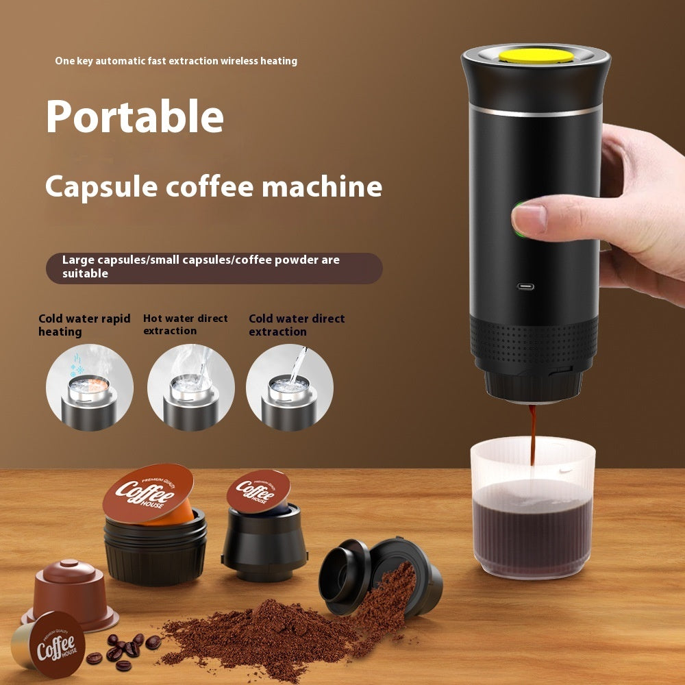 Portable Wireless Electric Capsule Coffee Machine – Compact Heating Kitchen Gadget