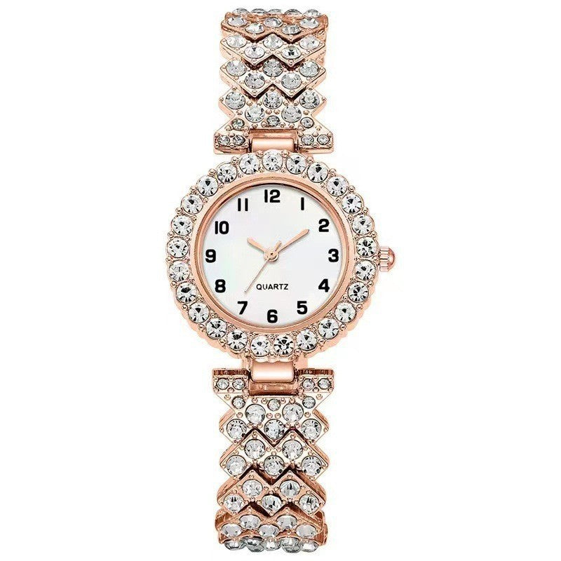 Luxury Women's Silver Watch & Bracelet Jewelry Set – Elegant Gift