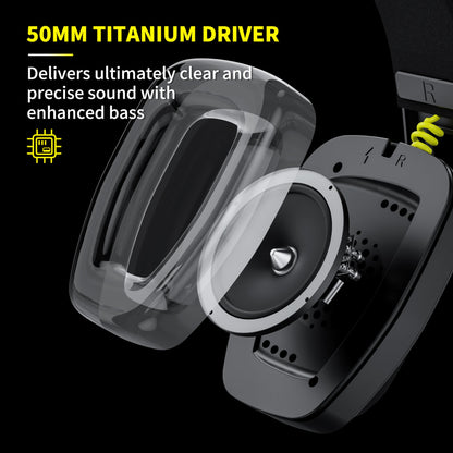 BINNUNE Wireless Gaming Headset with Mic for PS5, PS4, PC, Mac, Wireless Headphones, 2.4GHz Bluetooth Gaming Headset, Headsets with Flip Mic for Laptop Computer, Black