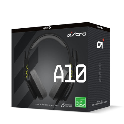 Logitech G Astro A10 Gen 2 Cross-Platform Wired Gaming Headset for PlayStation 5/4, Xbox S|X, Nintendo Switch, PC: 3.5mm Headphone Jack, 32mm Drivers, Flip-to-Mute Mic, Over-Ear - Grey