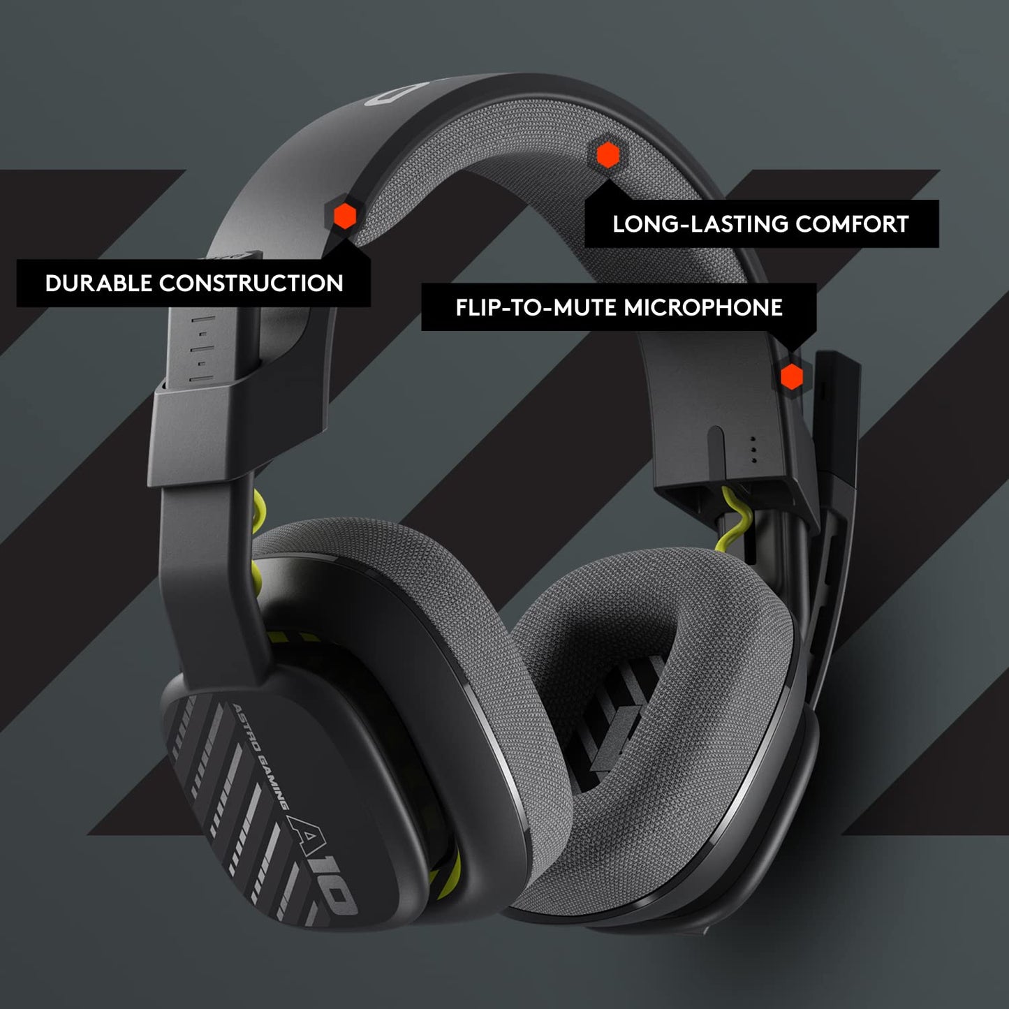Logitech G Astro A10 Gen 2 Cross-Platform Wired Gaming Headset for PlayStation 5/4, Xbox S|X, Nintendo Switch, PC: 3.5mm Headphone Jack, 32mm Drivers, Flip-to-Mute Mic, Over-Ear - Grey