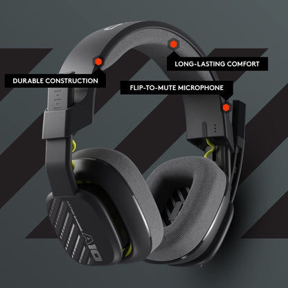 Logitech G Astro A10 Gen 2 Cross-Platform Wired Gaming Headset for PlayStation 5/4, Xbox S|X, Nintendo Switch, PC: 3.5mm Headphone Jack, 32mm Drivers, Flip-to-Mute Mic, Over-Ear - Grey