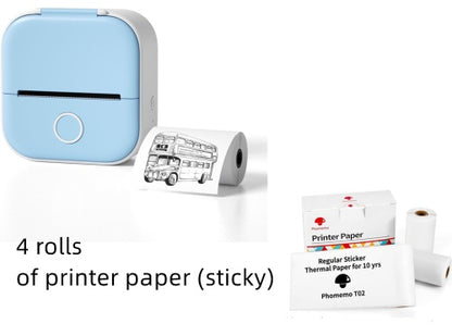 Phomemo T02 | Portable Mini Thermal Printer | Label, Photo, & Question Printing | Bluetooth-Compatible