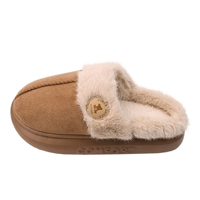 Women's Winter Plush Slippers - Warm, Fleece, Indoor, Thick-Soled