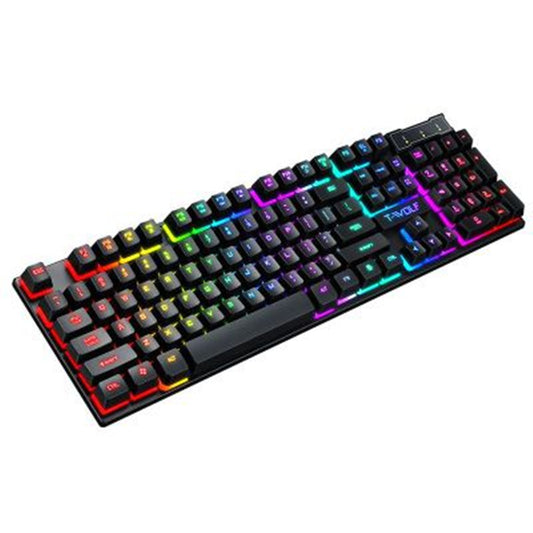 T-Wolf USB Wired Gaming Keyboard with Luminous Floating Keys