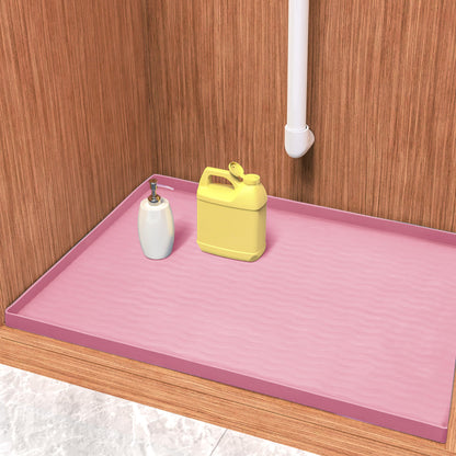 Waterproof Silicone Under Sink Mat 31'' x 22'' Shelf Liner for Kitchen and Bathroom, Cabinet and Counter Protector, Storage and Organizers, Litter Mat, Pet Cat Puppy Essentials(Dark Grey)