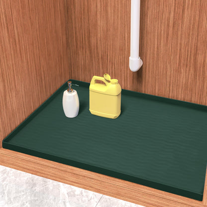 Waterproof Silicone Under Sink Mat 31'' x 22'' Shelf Liner for Kitchen and Bathroom, Cabinet and Counter Protector, Storage and Organizers, Litter Mat, Pet Cat Puppy Essentials(Dark Grey)