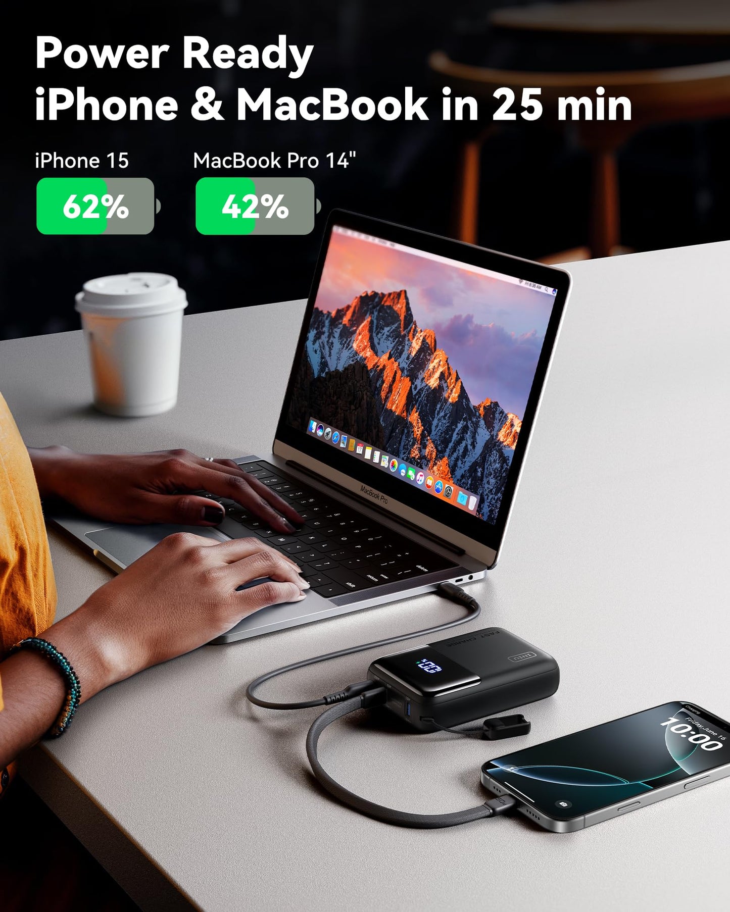 INIU Power Bank, 25000mAh 100W USB C Laptop Portable Charger, PD QC Fast Charging 3-Output Battery Pack, Travel Charger for Laptop MacBook iPad Tablet Steam Deck iPhone 16 15 14 Pro Samsung S22 etc