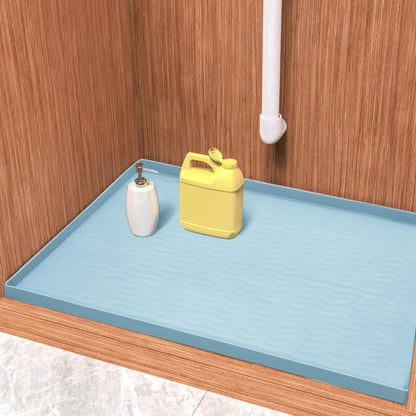 Waterproof Silicone Under Sink Mat 31'' x 22'' Shelf Liner for Kitchen and Bathroom, Cabinet and Counter Protector, Storage and Organizers, Litter Mat, Pet Cat Puppy Essentials(Dark Grey)