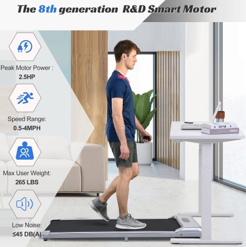 2-in-1 Under Desk Electric Treadmill – 2.5HP with Remote & Display for Home, Gym, or Office