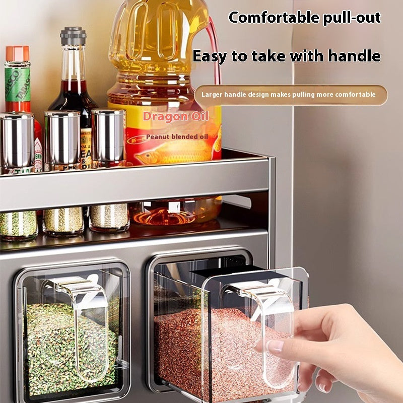Wall-Mounted Multi-Functional Spice Rack (Punch-Free)