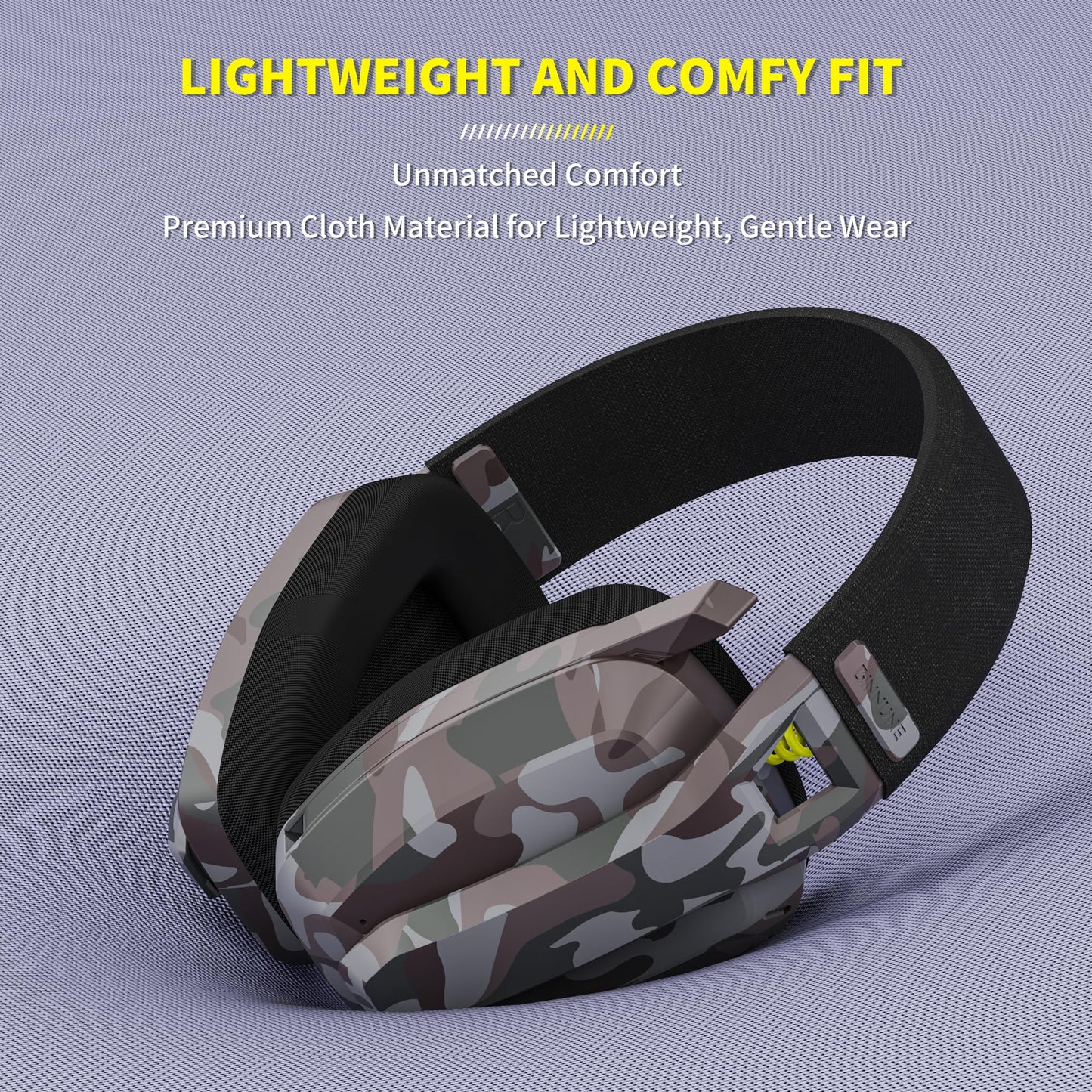 BINNUNE Wireless Gaming Headset with Mic for PS5, PS4, PC, Mac, Wireless Headphones, 2.4GHz Bluetooth Gaming Headset, Headsets with Flip Mic for Laptop Computer, Black