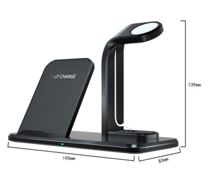 Wireless Charger Stand for Phone, Watch, and Earbuds, Fast Charging, USB & Type-C Input