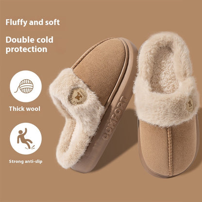 Women's Winter Plush Slippers - Warm, Fleece, Indoor, Thick-Soled